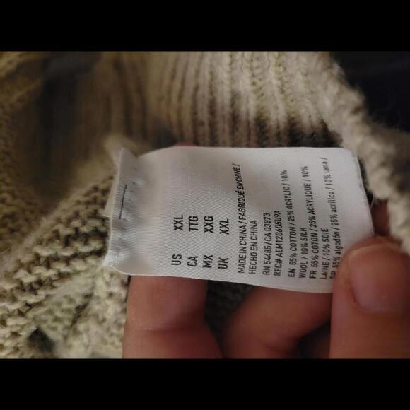 American Eagle Outfitters XXL cream hooded pullover with kangaroo pocket - Picture 4 of 5